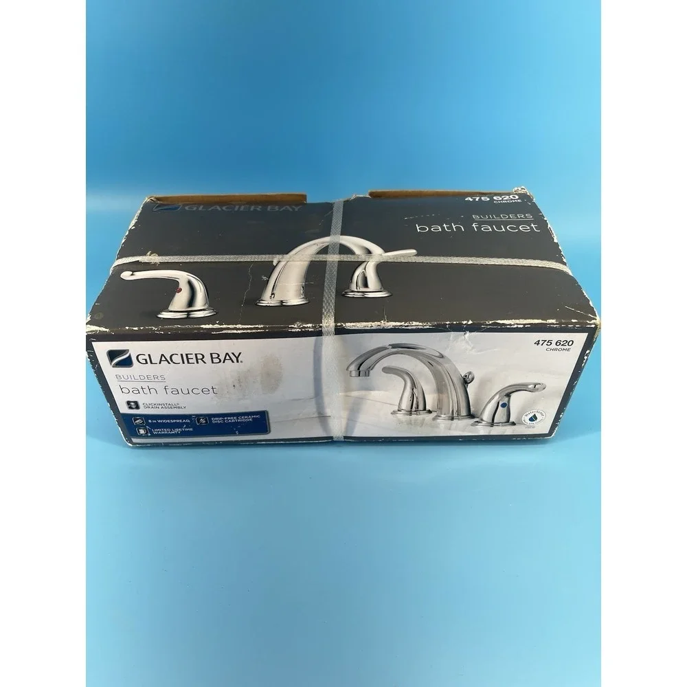 Glacier Bay 475 620 Chrome Bathroom Faucet 3 Handle Open Box